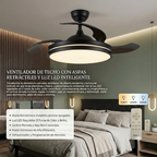 VENTILADOR DE TECHO CON ASPAS RETRÁCTILES Y LUZ LED INTELIGENTE