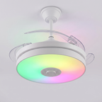 Ventilador de Techo Inteligente 3 en 1 | Luz LED RGB, Altavoz Bluetooth y Aspas Retráctiles