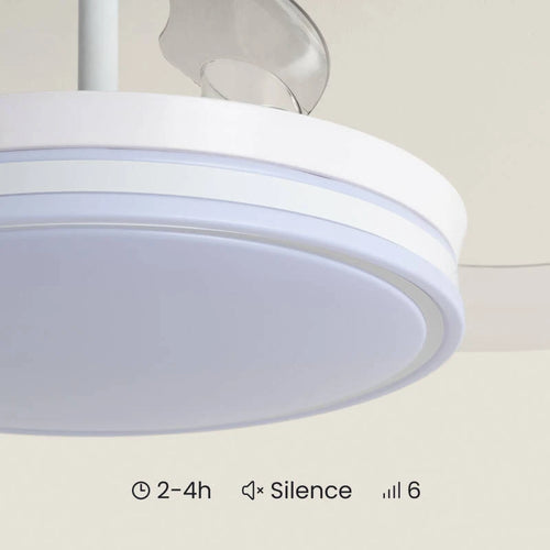 VENTILADOR DE TECHO CON ASPAS RETRÁCTILES Y LUZ LED INTELIGENTE
